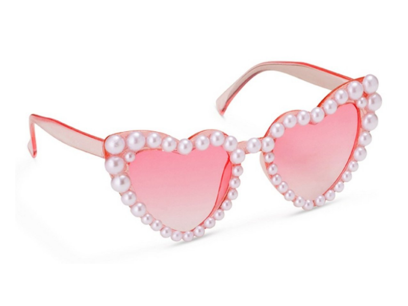 Solglasögon med pärlor - rosa