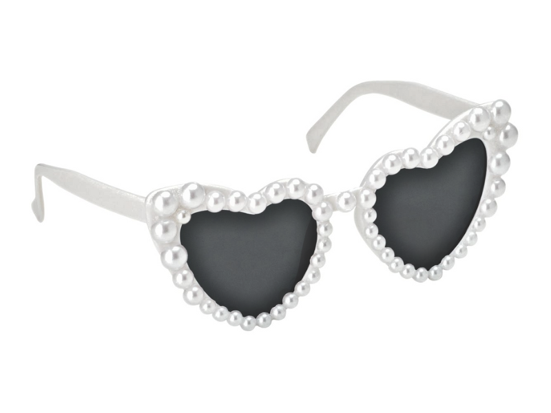 Solglasögon med pärlor - vita