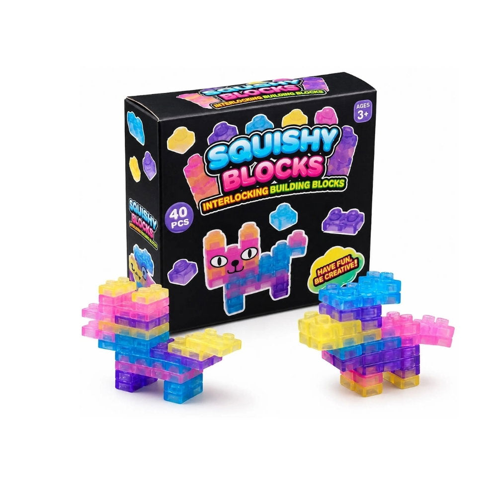 Squishy Mjuka Block 40 delar – sensorisk bygg- och klämleksak