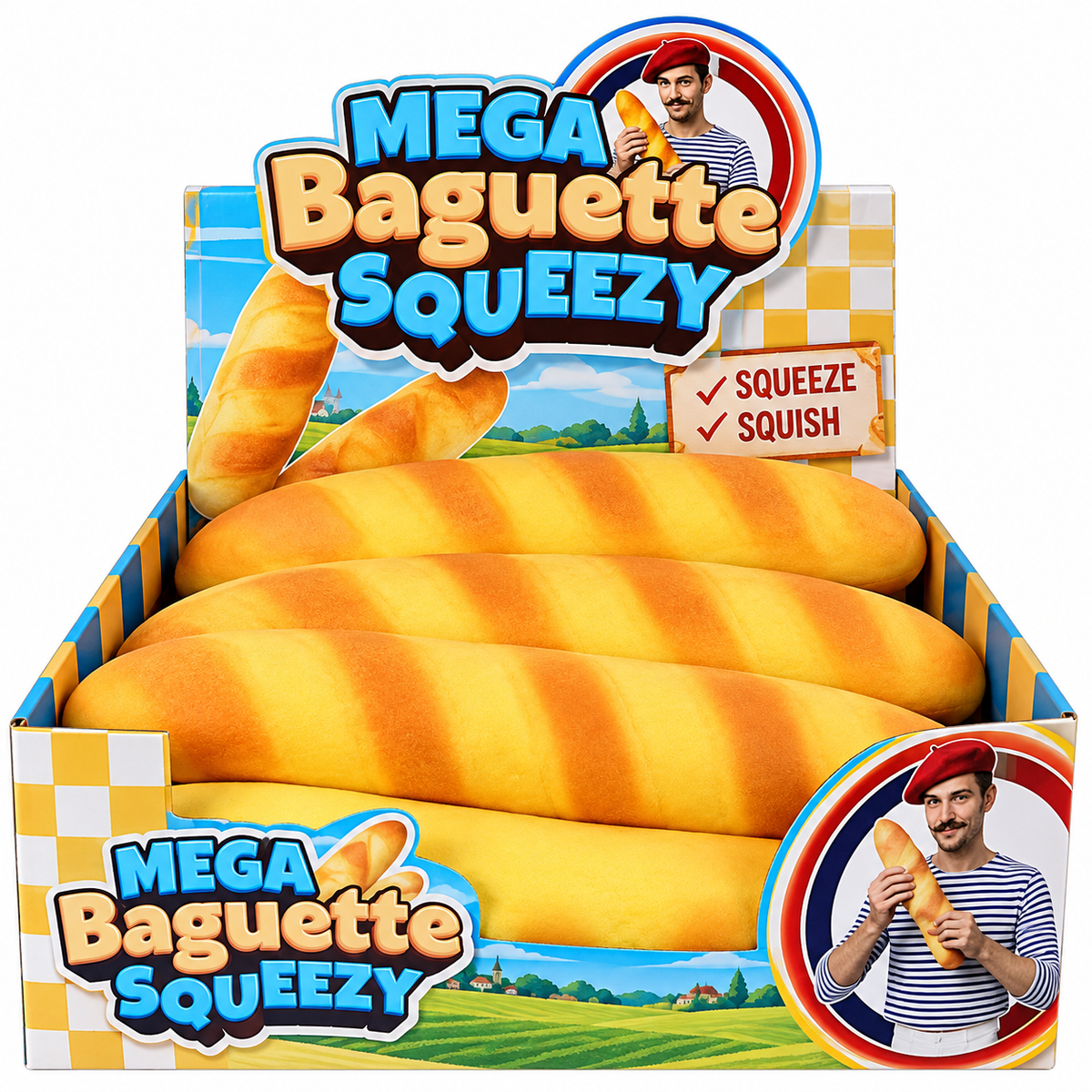 Squishy Baguette XXL – Jumbo Slow Rise Squeeze Bröd 35 cm