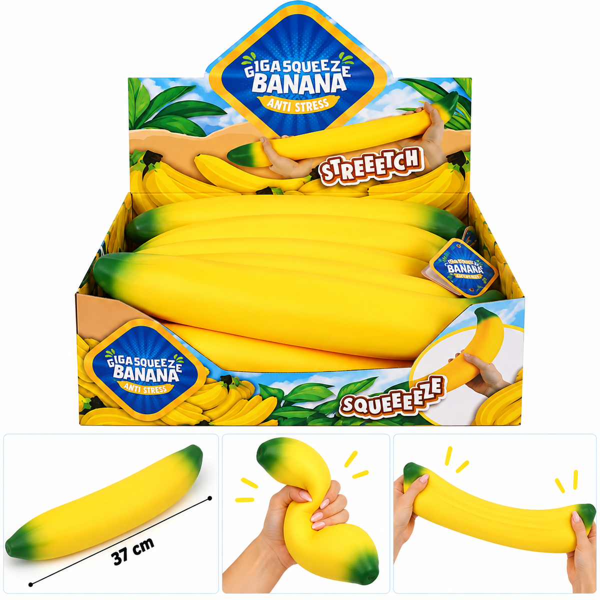 Squishy Banan XXL – Giant Squeeze Banana 37 cm