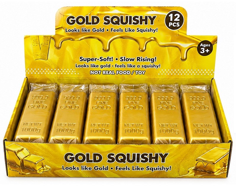 Klämleksak guldtacka – Gold Squishy